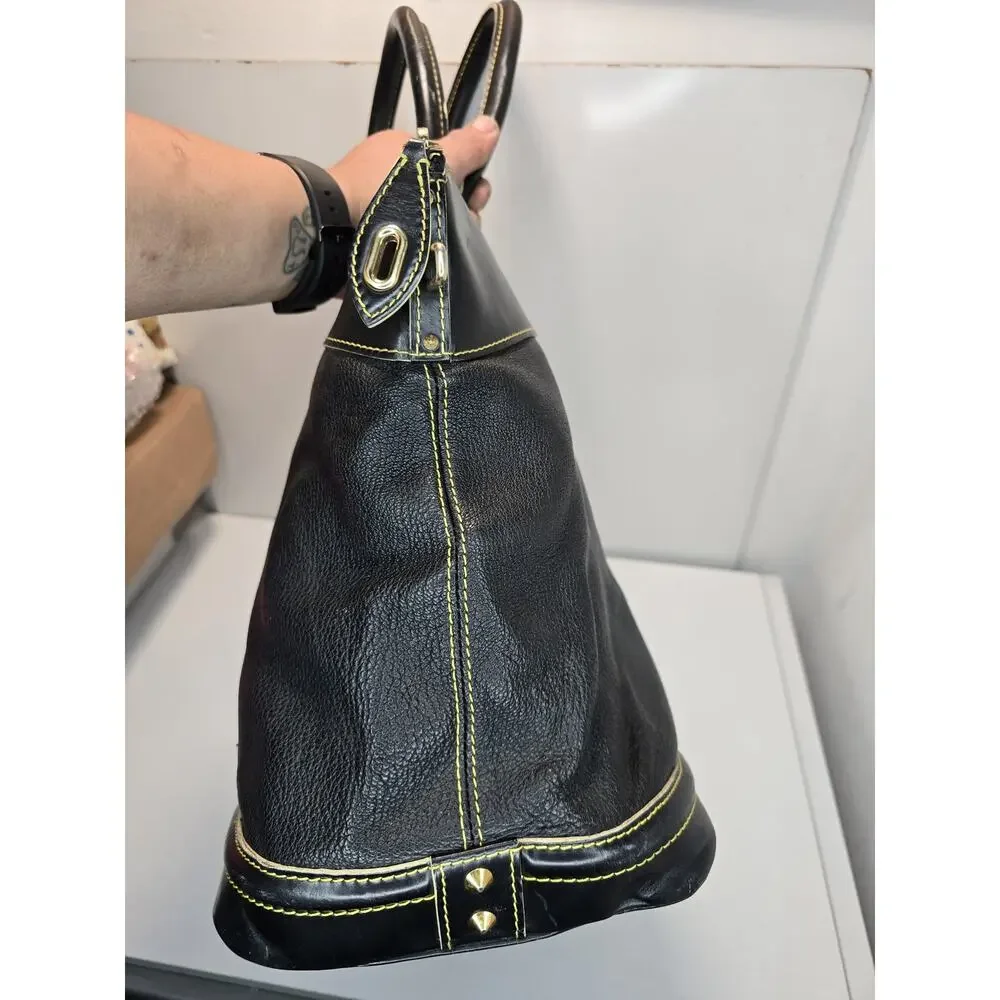 Black leather Louis Vuitton locKit bag